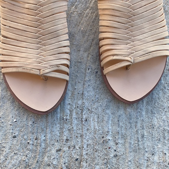 LAMB leather sandals with faux snake skin strap 9M - Picture 3 of 4